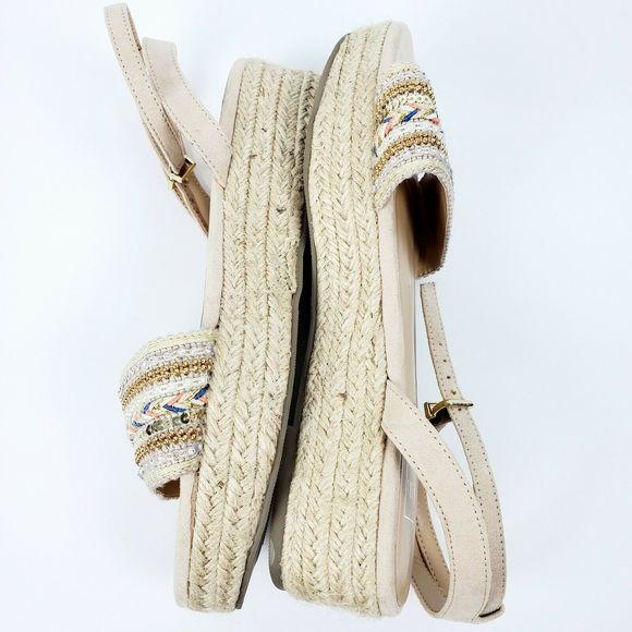 Kaari Blue Embellished Beige Espadrilles 8.5M EUC - Picture 4 of 6